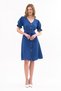 Apsen Women's Cobalt Blue Belted Buttoned New Season V-Neck Dress 4366-115 - 7