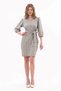 Apsen Women's Belted, Side-Zippered, V-Neck, Balloon-Sleeve, Short Plaid Dress 4456-95. - 5