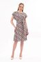 Apsen Women's Coffee Belted Crew Neck Off Shoulder Midi Dress4443-105