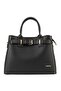 Women's Black Large Crisscross Straps Hand & Shoulder Bag 395 - 2