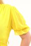 Apsen Women's Yellow Double Breasted Collar Belted Plus Size Midi Length Chiffon Dress 4255-110 - 8