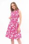 Apsen Women's Fuchsia Button Detailed V-Neck Cotton Dress4405-105 - 5
