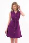 Apsen Women's Shirt Collar Buttoned Sleeveless Summer Short Dress 4330-95 - 6