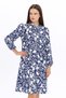Apsen Women's Patterned Half Placket Wide Fit Cotton Woven Dress 4494-110 - 5