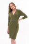Apsen Women's Crepe Khaki Double-Breasted Belted Midi Wrap Dress 3753-100 - 3