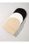 Unisex Folded Black, white, beige 3-Piece Beret Set - 3