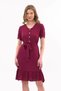 Apsen Women's Dress Burgundy Color Front Button Detail Summer Midi Dress 4437-105 - 6