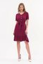Apsen Women's Dress Burgundy Color Front Button Detail Summer Midi Dress 4437-105