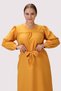 Apsen Women's V-Neck Detailed Gathered Cuff Long Sleeve Seasonal Midi Length Plus Size Dress 4409/110 - 2