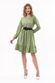 Apsen Women's Mint Skirt Ruffled Crew Neck Belt Detailed Dress 4345-100 - 7