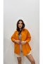 Women's Orange Long Basic Shirt - 2