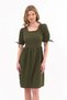 Apsen Women's Khaki Color Square Neck Sleeve Detailed Dress 4368-100 - 7