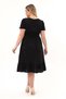 Apsen Women's Black Square Neck Ruffle Detailed Midi Length Summer Viscon Dress 4467-110 - 7