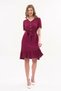 Apsen Women's Dress Burgundy Color Front Button Detail Summer Midi Dress 4437-105 - 2