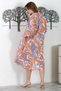 Italian White Shirt Collar Button Long Sleeve Shawl Print Woven Dress with Hidden Pocket Slit 130 65 - 8