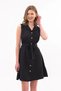 Apsen Women's Black Shirt Collar Buttoned Sleeveless Summer Short Dress 4330-95 - 7