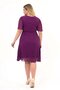 Apsen Women's Purple Plus Size Angel Sleeve Midi Length Chiffon Dress 4257-110 - 9