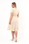Apsen Women's Beige Square Neck Ruffle Detailed Midi Length Summer Viscon Dress 4467/110 - 7