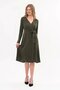 Apsen Women's Khaki Turtleneck Back Buttoned Sleeve Detailed Midi Knitwear Winter Dress 4351-100 - 7