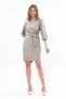 Apsen Women's Belted, Side-Zippered, V-Neck, Balloon-Sleeve, Short Plaid Dress 4456-95. - 2