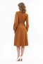 Apsen Women's Tan Lace-Up Detailed Double-Breasted Collar Midi Length Dress 4338-110 - 6