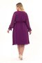 Apsen Women's Double Breasted Collar Belted Plus Size Long Sleeve Midi Length Chiffon Dress 4450/110 - 8