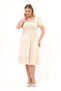 Apsen Women's Beige Square Neck Ruffle Detailed Midi Length Summer Viscon Dress 4467/110 - 5