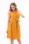 Apsen Women's Mustard Tie Detail V-Neck Buttoned Sleeveless Dress 4320-95 - 2