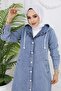 Buttoned Denim Cap Blue 1308 - 2