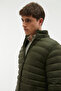 Quilted Stand-Up Collar Hooded Puffer Coat - 4
