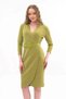 Apsen Women's Green Double-Breasted Belted Seasonal Midi Wrap Dress 3753-100 - 5