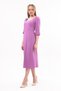 Apsen Women's Lilac Slit Detailed Pentagonal Collar Midi Crepe Dress 4444-120 - 5