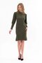 Apsen Women's Khaki Turtleneck Back Buttoned Sleeve Detailed Midi Knitwear Winter Dress 4351-100 - 5
