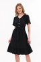 Apsen Women's Black Color Front Button Detailed Summer Midi Dress 4437-105 - 6