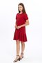 Apsen Women's Burgundy Crew Neck Pendant Collar Detailed Midi Seasonal Dress 4033-100 - 5