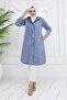 Buttoned Denim Cap Blue 1308