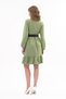 Apsen Women's Mint Skirt Ruffled Crew Neck Belt Detailed Dress 4345-100 - 6