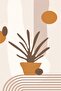 Hari̇kabi̇rev | Brown-Orange Vazoled Leaf Bohemian Set | Framed Glass Table 3 Pieces Vertical - 4
