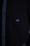 Men's Pique Woven Zipper Pocket Knitwear Coat Dark Navy Blue - 3