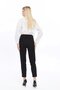 Apsen Women's Black Pocket Detailed Ankle-Length Four-Season Pants 206-90 - 5