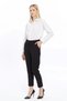 Apsen Women's Black Pocket Detailed Ankle-Length Four-Season Pants 206-90 - 3