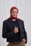 Baklava Pattern Cotton Silk Scarf, Dark Burgundy. - 5