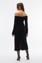 Velvet Look Double Breasted Collar Midi Dress - 2