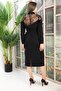 Back Lace Detail Turtleneck Slit Evening Dress 7085 - 2