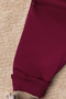 Sweatpants Waist Lace Up, Zipper Pocket Solid Color 100% Cotton Bottoming Set - 4
