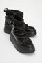 Di̇la Women's Black Faux Fur Snow Boots with Thick Soles