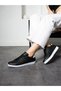 Black and White Orthopedic Sole Lace-Up Daily Unisex Sports Walking Shoes - 3