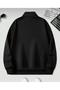 Black Half Zipper Mock Neck Oversized Sweatshirt - 2