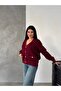 Striped Buttoned Pocket Detailed Oversize Knitted Cardigan - 3