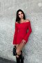 Madonna Collar Shardoned Knitting Short Dress - 5
